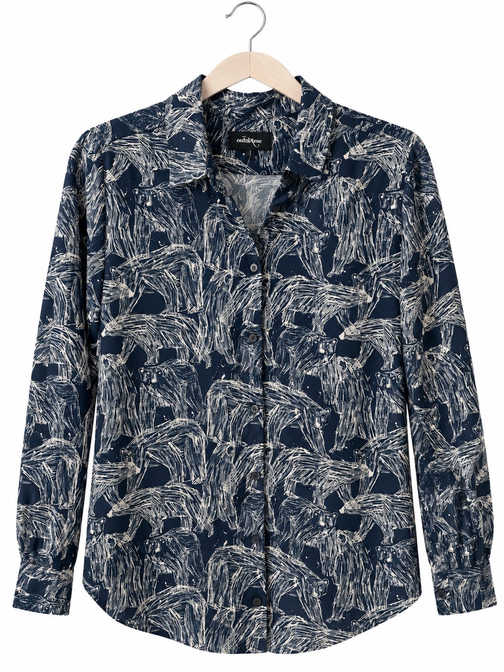 ottod’Ame  Navy Patterned Button-Down Shirt-6